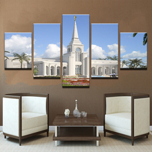 5 Pieces Beautiful Fort Lauderdale Painting Lds Temple Pictures Canvas Print Painting For Living Room Home Decor Wall Art Frame 2024 - buy cheap