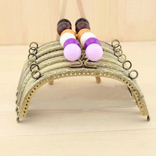 16.5cm Colorful Beads Arc-shaped Bronze Meal Purse Frame Embossing Two Ears Sewing Obag Hanger Handle Wallet Purse Frame Diy 2024 - buy cheap