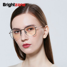 Brightzone 2019 Metal Full Frame Men Women Glasses Spectacles Large Round Vintage Clear Transparent Lens Eyeglasses Unisex 2024 - buy cheap