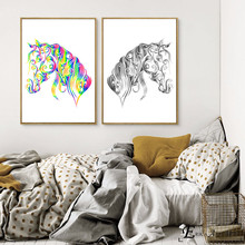 Horse Laser Watercolor Artwork Canvas Painting Posters And Prints For Living Room No Framed Wall Art Picture Home Decor On Sale 2024 - buy cheap