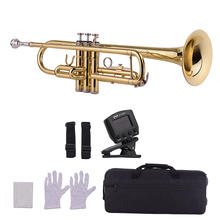 Muslady-trompeta de latón Bb estándar, instrumento de viento con boquilla, bolsa de transporte, guantes de tela de limpieza, sintonizador, instrumentos musicales 2024 - compra barato