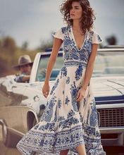 Women Summer Boho Long Maxi Dress Evening Party Beach Holiday Sundress Floral Print Elegant Causal Dresses Vestido 2019 2024 - buy cheap