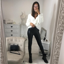 New 2019 Women High Waist Leather Leopard Snake Print Long Slim Pencil Pants Sexy Ladies Pants Elastic 2024 - buy cheap