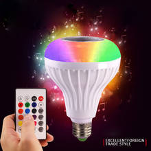 24 Keys Remote Controller E27 Bluetooth Music Lamp Smart RGB RGBW Wireless Speaker Bulb 220V 12W LED Light Player Dimmable Audio 2024 - buy cheap