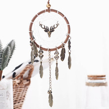 Car pendant retro alloy feather handmade metal trumpet 7cm dream catcher pendant gift students gift a deer safe for friends 2024 - buy cheap