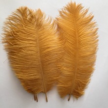 100pcs/lot 6-8 inches Gold Ostrich Feathers For Crafts Carnival Party Halloween Wedding Decorations Jewelry plumes 2024 - buy cheap