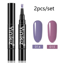 Yinikiz 2pcs/ Set Nail Pen Gel Polish One Step Varnish Glue Pen Nail Art Manicure Lacquer Semi Permenent Soak Off Gel 2024 - buy cheap