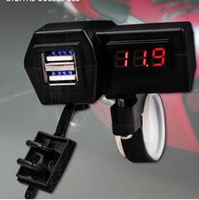 Voltímetro de pantalla LED para motocicleta, Cargador USB Dual con interruptor de encendido/apagado, fusible incorporado de 5A, 12V-24V, ATV 2024 - compra barato