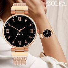 ZOLFA модные повседневные часы Женские Классические кварцевые наручные часы из нержавеющей стали часы-браслет 2024 - купить недорого