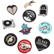 PGY Cheap Personality creativity Patches Yoga Badges Punk Patch for Clothing Phonograph Patches Clothes Embroidery Sticker 2024 - buy cheap