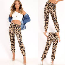 Hot Fashion Stylish Women's High Waist Autumn Casual Drawstring Elastic Long Pants Ladies Leopard Trousers Pencil Pant 2024 - buy cheap