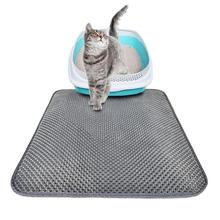 Dobrável dupla face à prova dwaterproof água esteira do gato gatinho almofada de areia lixo trapper cama gato esteira de cama dupla camada gato trapper esteiras 2024 - compre barato