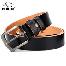 CUKUP Top Quality Solid Pure Cow Skin Leather Belts New Design Pin Buckle Male Casual Style Belt for Men Jeans 2019 NCK702 2024 - buy cheap