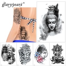Временная тату-наклейка glaryyears, 1 лист, классная искусственная Татуировка Будды, водонепроницаемый маленький боди-арт для мужчин, женщин и мужчин, TH Link 08 2022 - купить недорого