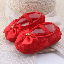 0-18M Infant Baby Girl Bow Knot Crib Shoes Cloth Rose Toddler Soft Soled Non-slip Footwear Spring Summer Autumn dropshipping 2024 - buy cheap