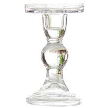 Velas românticas decorativas de vidro, suporte de vela em vidro transparente, artesanato, decoração de mesa para festa de casamento, 1 peça 2024 - compre barato
