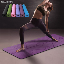 Estera de Yoga para Fitness con línea de posición, alfombra antideslizante de TPE, almohadillas de ejercicio deportivo de alta densidad para principiantes, 183cm x 61cm 2024 - compra barato