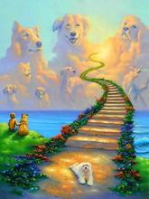 5D DIY Алмазная картина лестница пейзаж Алмазная вышивка, Собаки Полный Вышивка крестом Рукоделие домашний декор круглая дрель подарок 2024 - купить недорого