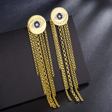 UMGODLY New Arrival Luxury Cubic Zirconia Devil's Eyes Drop Earring Gold Color Tassel Style Women Fashion Jewelry Gift 2024 - buy cheap