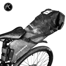 Mochila para selim de bicicleta pbiking, bolsa de 14l com alça refletora, à prova d'água, para armazenamento traseiro de bicicleta, mtb e road bike 2024 - compre barato