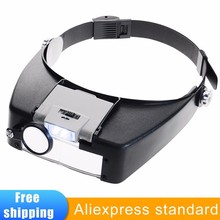 Headband Magnifier Led Light Head Lamp  Magnifying Glass Jeweler  Loupe With Led Lights 1.5x 3 X 8.5x 10x 2024 - buy cheap