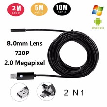 DANIU A99 8.0mm HD 720P 2MP 2in1 Micro USB Endoscope 2/5/10M 6LED Lens Waterproof Android/PC Inspection Borescope Tube Camera 2024 - buy cheap