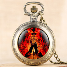 Hot Japanese Anime One Piece Luffy Theme Quartz Pocket Watch with Vintage Necklace Chain Best Souvenir Gifts for Men Women Kids 2024 - buy cheap