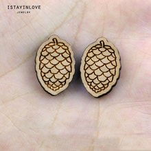 Handmade Jewelry Making Supplies Beads Laser Cut Wooden Pine Cones Charm For DIY Necklace Earrings Brooch Ring SWC62 4 2024 - buy cheap