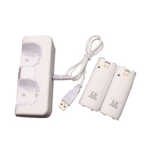 Белая зарядная док-станция OSTENT + 2 аккумулятора для пульта дистанционного управления Nintendo Wii 2024 - купить недорого