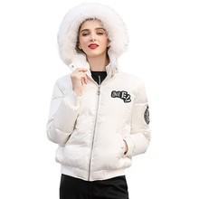 Winter Women White Duck Down Parkas Female Letter Down Jacket Ladies Short Warm Coat Gentle Soft Hooded Fur Collar Coat HJ71 2024 - buy cheap