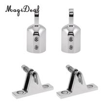 MagiDeal 2 Pieces Durable Marine Boat Deck Hinge with 2 Pieces Eye End Cap Bimini Top Fitting for Kayaking Canoeing Accessories 2024 - buy cheap