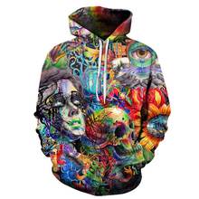 Paint Skull 3D Printed Hoodies Men Women Sweatshirts Hooded Pullover Brand Qaulity Tracksuits Boy Coats Fashion Outwear New 2024 - buy cheap
