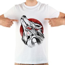 Camiseta divertida de Animes japoneses para hombres, camisa informal de manga corta blanca, princesa Mononoke, novedad de verano 2019 2024 - compra barato