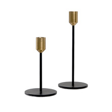 Modern Style Gold With Black Metal Candle Holders Wedding Decoration Bar Party Home Decor Candlestick 2024 - buy cheap