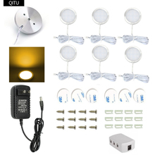 Luz LED para armario con interruptor, mini foco para cocina, armario ultrafino de 12V, decoración de luz descendente pequeña, 3/4/6/8 uds, punto AC110/220V 2024 - compra barato