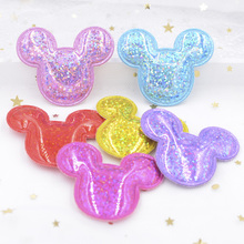 Fashion 12Pcs Glittery Laser PU Padded Patches for Baby Girls Hair Accessories Mouse Appliques for Crafts BB Clips Ornament F53 2024 - buy cheap