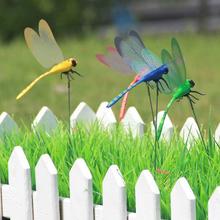 5PCS/Lot Artificial Dragonfly Garden Decorations Simulation Dragonfly Stakes Yard Plant Lawn Decor Home Garden Vase Art Craft 2024 - buy cheap