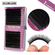 GLAMLASH-extensiones de pestañas postizas de visón sintético, extensiones de pestañas naturales suaves de todos los tamaños, 16 filas, 0,03mm-0,25mm, 7mm-16mm, 2 cajas 2024 - compra barato