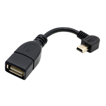 USB 2.0 A Female OTG to Left Angled 90 Degree Mini B Male Cable 10cm 2024 - buy cheap