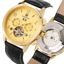 FORSINING Automatic Mechanical Watches Men Top Brand Luxury Tourbillon Moon Phase Mens Wrist Watch Calendar Display Reloj Hombre 2024 - buy cheap