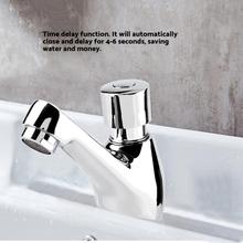 Single Handle Faucet Washbasin Tap Ktchen Bathroom Chrome Sink Faucet Self Closing Water Saving Time Delay Basin Sink Tap Faucet 2024 - buy cheap