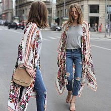 Women Boho Beach Pretty Floral Print Loose Shawl Kimono Cardigan Long Top Femme  Hipster tumblr cappa Blouse Plus Size 2024 - buy cheap