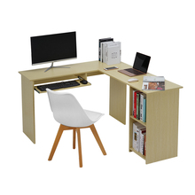 Большой домашний/офисный стол l-образный компьютерный стол с раздвижной клавиатурой + 2 книжных полки угловой стол 2024 - купить недорого