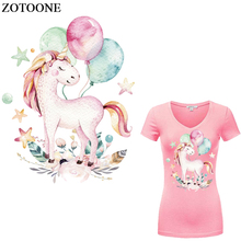 ZOTOONE Cute Unicorn Patches Iron On Transfer For Girl Clothing Diy T-shirt Dresses Heat Transfer Vinyl Sticker For Kids Cloth E 2024 - buy cheap