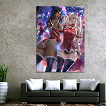 Quadro de lona modular para decoração caseira, 1 peça, sexy, d. va, overwatch, pintura de jogo, pôster de parede para pintura de casa, pintura de lona, atacado 2024 - compre barato