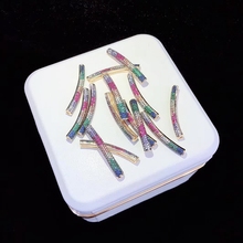 6PCS ZYZ-B9746 Mix Color Rainbow Zirconia Bar Jewelry Connectors Bracelet, CZ Crystal Micro Pave Metal Jewelry Connector Beads 2024 - buy cheap