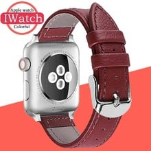 Ремешок из натуральной кожи для Apple Watch Band 42 мм 38 мм iWatch series 4/3/2 40 мм 44 мм 2024 - купить недорого