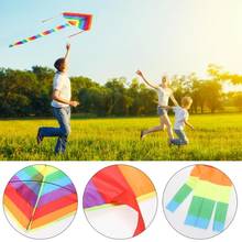 Rainbow Kite Long Tail Nylon Flying Kite Without Flying Tools Triangle Colorful Kite Outdoor Fun Sports Children Kids Play Toys 2024 - buy cheap