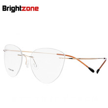 Surpresa Preço Multi-Opções de cores Sem Aro Prescrição Míope Visão Bonito de Metal Mulheres Óculos de Quadros óculos de Armação Óptica 2024 - compre barato
