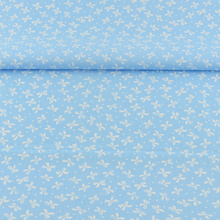 New Arrivals Blue Cotton Fabric Sewing White Bows Designs Tecido Scrapbooking Twill Cloth Quilting Patchwork 2024 - buy cheap